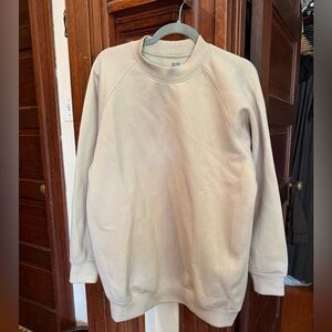 UNIQLO dry soft beige tan long sleeve women’s sweatshirt dress size small